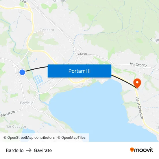 Bardello to Gavirate map