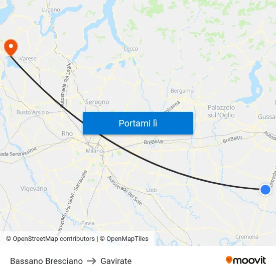 Bassano Bresciano to Gavirate map