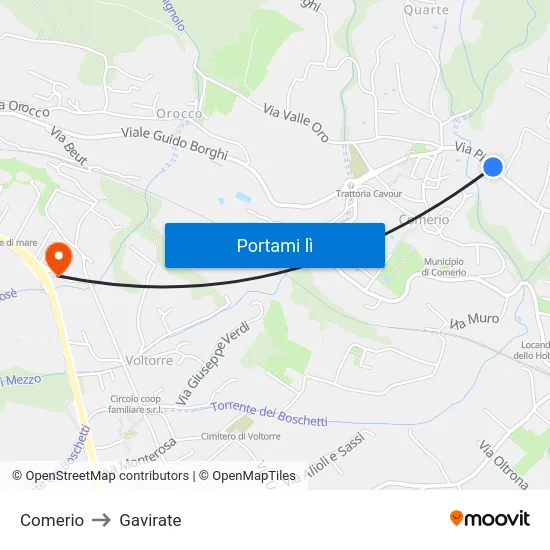 Comerio to Gavirate map
