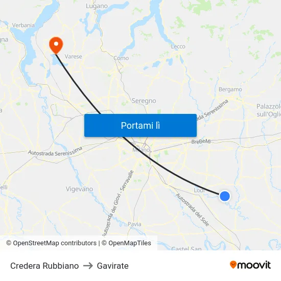 Credera Rubbiano to Gavirate map