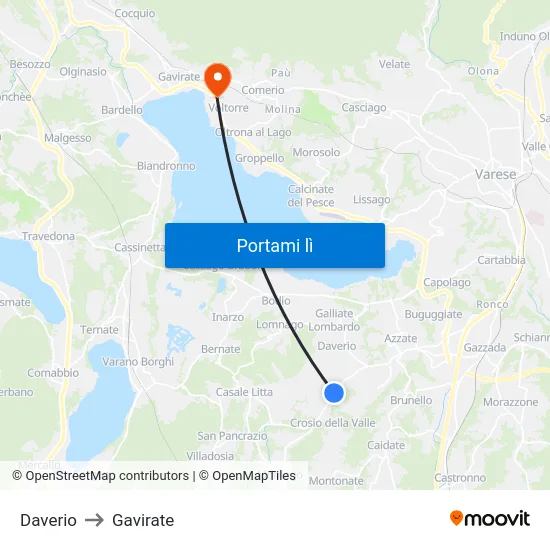 Daverio to Gavirate map