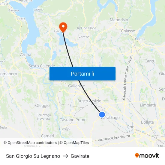 San Giorgio Su Legnano to Gavirate map