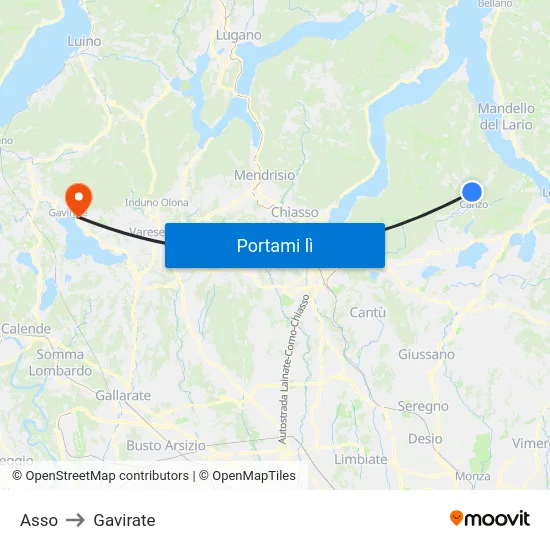 Asso to Gavirate map