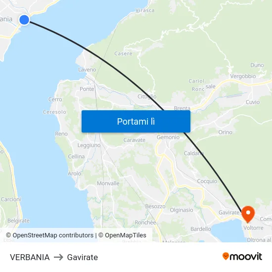 VERBANIA to Gavirate map