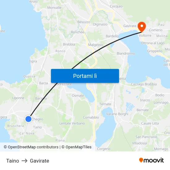 Taino to Gavirate map