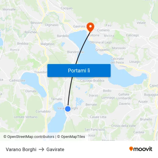 Varano Borghi to Gavirate map