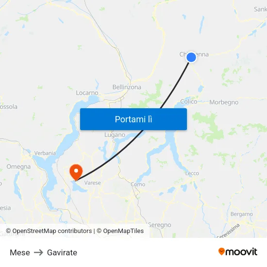 Mese to Gavirate map