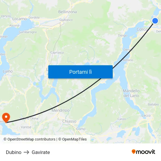 Dubino to Gavirate map