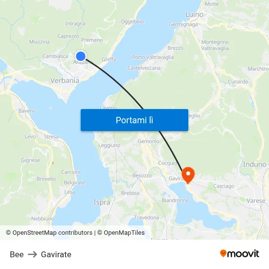 Bee to Gavirate map
