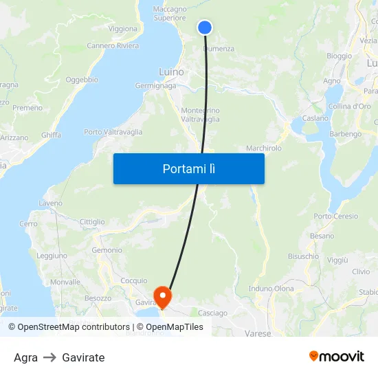 Agra to Gavirate map