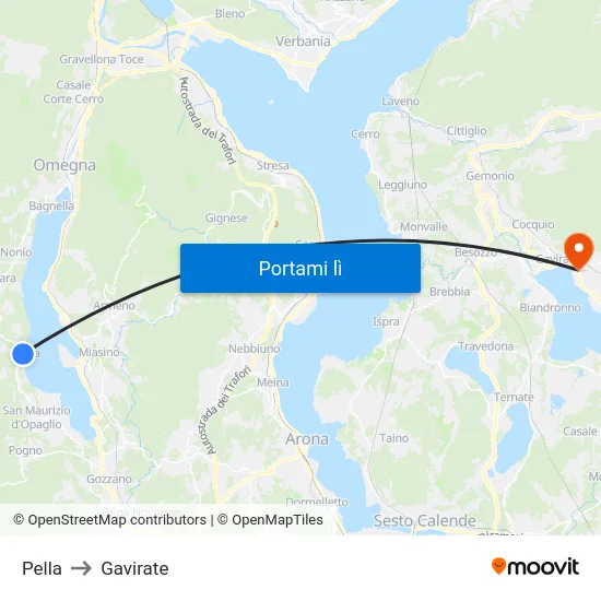 Pella to Gavirate map