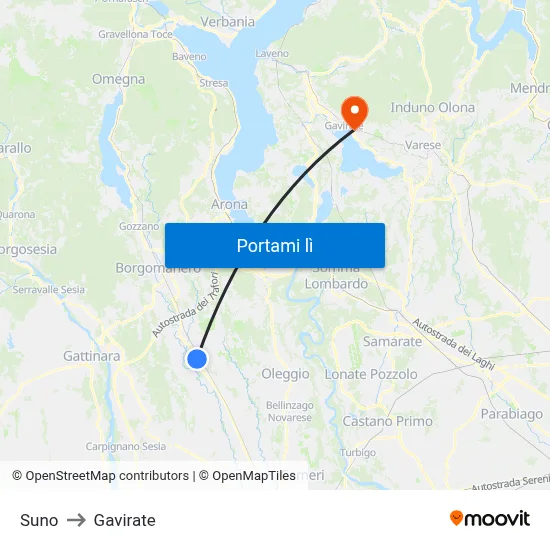 Suno to Gavirate map