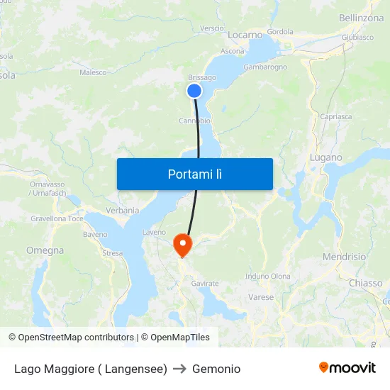 Lago Maggiore ( Langensee) to Gemonio map