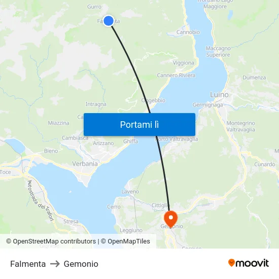Falmenta to Gemonio map