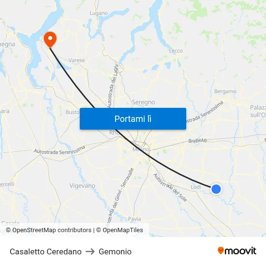 Casaletto Ceredano to Gemonio map