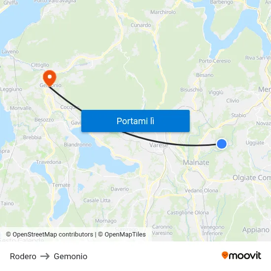 Rodero to Gemonio map