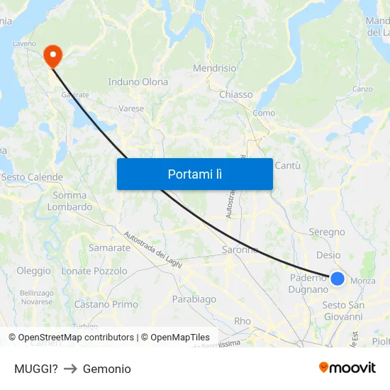 MUGGI? to Gemonio map