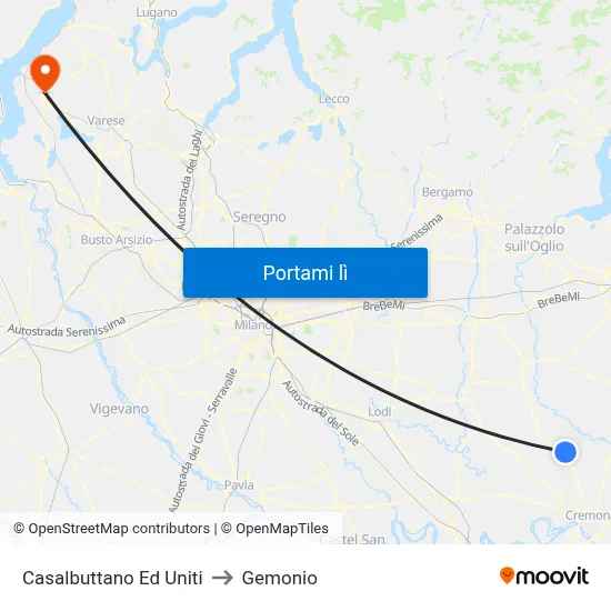 Casalbuttano Ed Uniti to Gemonio map