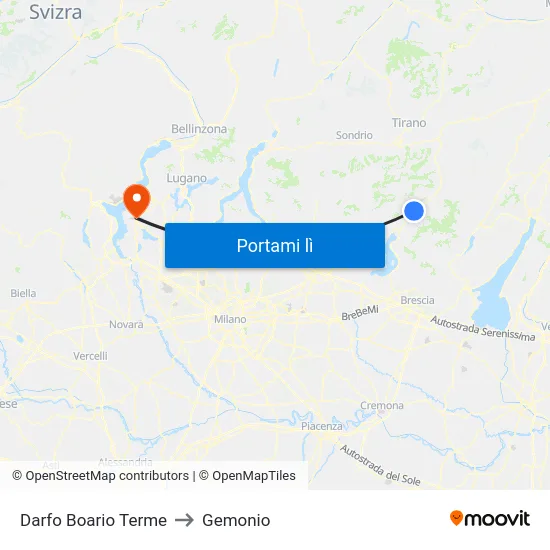 Darfo Boario Terme to Gemonio map