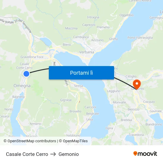 Casale Corte Cerro to Gemonio map