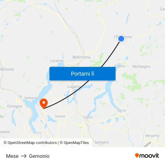 Mese to Gemonio map