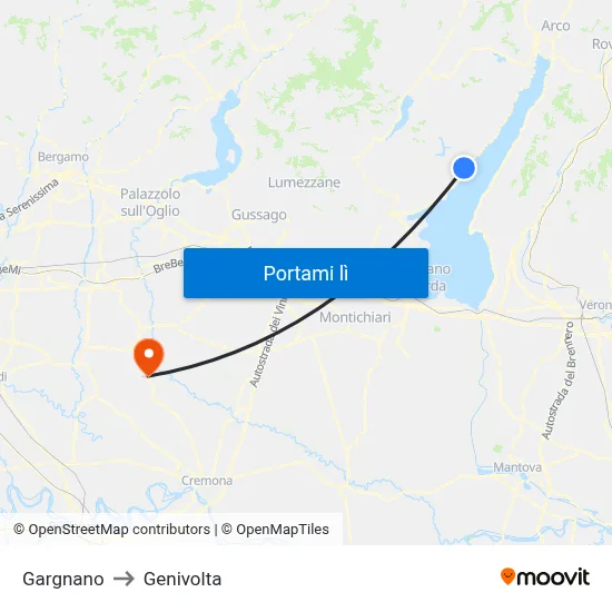 Gargnano to Genivolta map