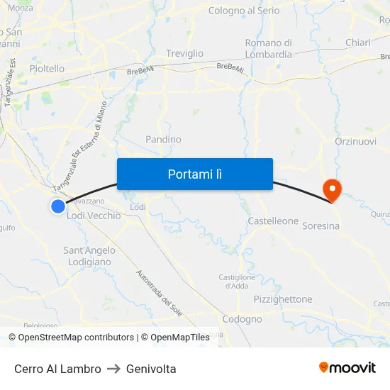 Cerro Al Lambro to Genivolta map