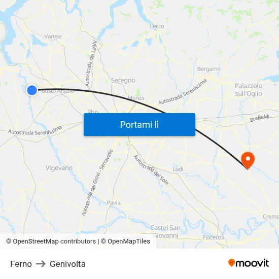 Ferno to Genivolta map