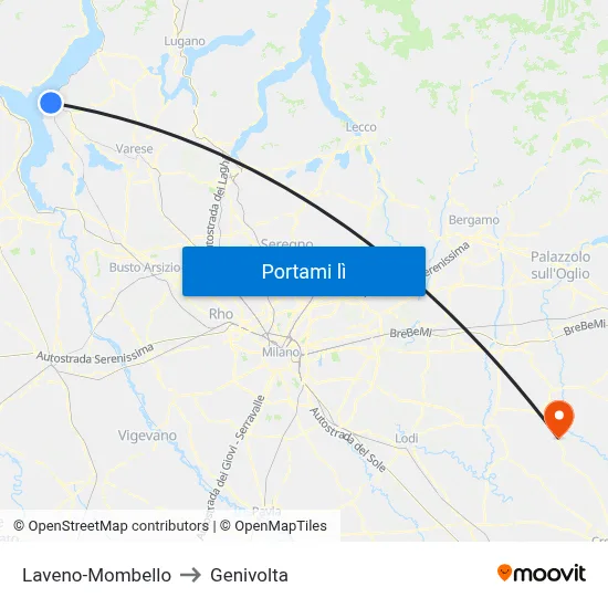 Laveno-Mombello to Genivolta map