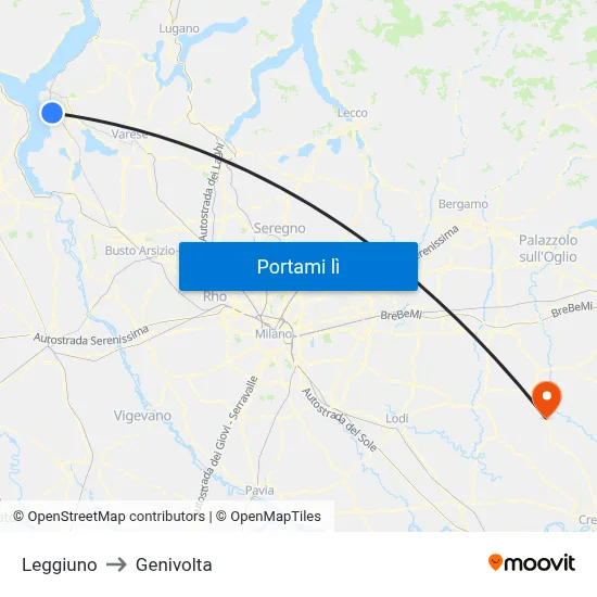 Leggiuno to Genivolta map