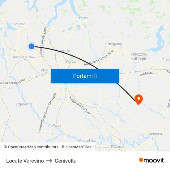 Locate Varesino to Genivolta map
