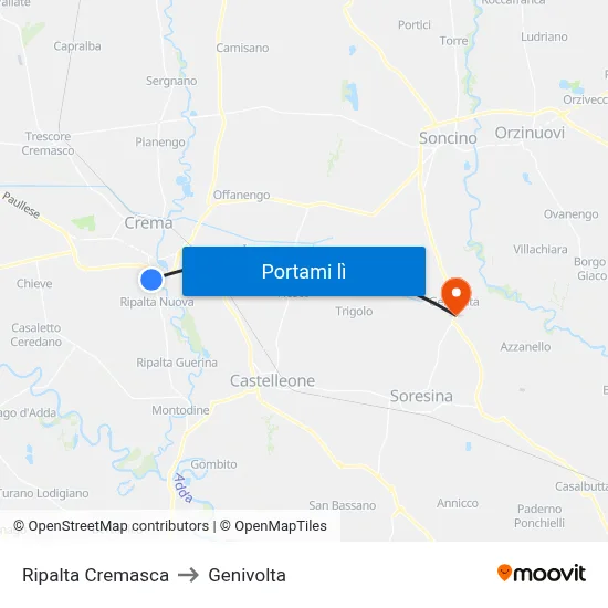 Ripalta Cremasca to Genivolta map