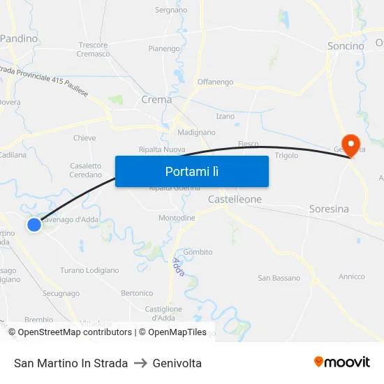 San Martino In Strada to Genivolta map
