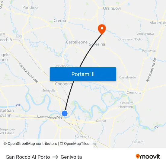 San Rocco Al Porto to Genivolta map