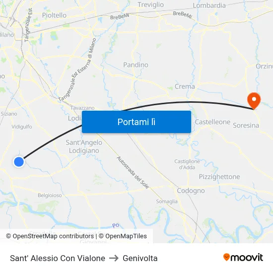 Sant' Alessio Con Vialone to Genivolta map