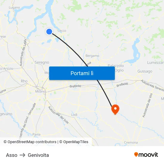 Asso to Genivolta map