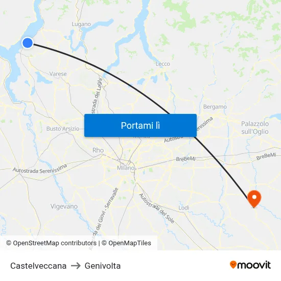 Castelveccana to Genivolta map