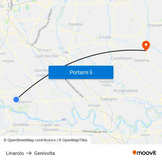 Linarolo to Genivolta map