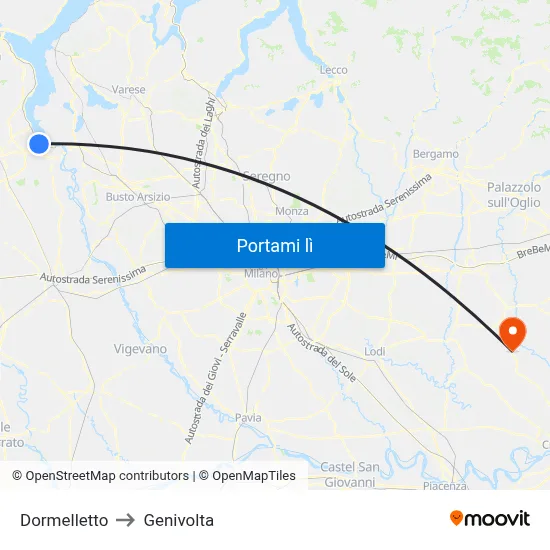 Dormelletto to Genivolta map