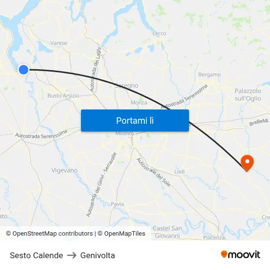 Sesto Calende to Genivolta map