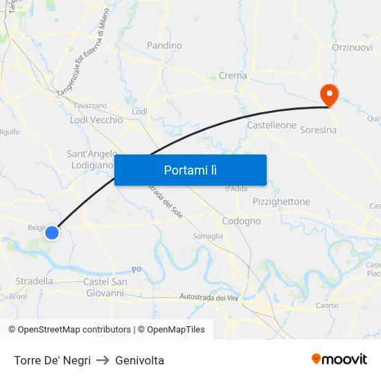 Torre De' Negri to Genivolta map
