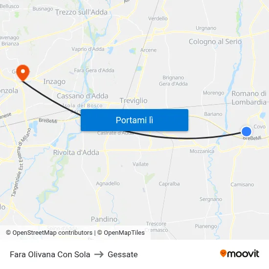 Fara Olivana Con Sola to Gessate map