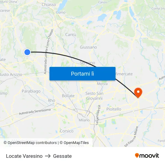 Locate Varesino to Gessate map