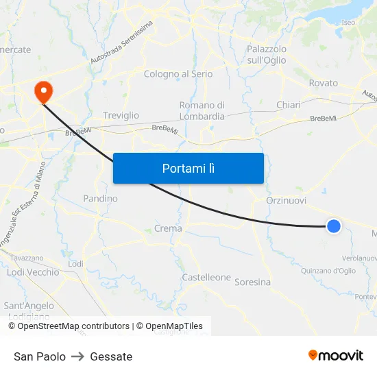San Paolo to Gessate map