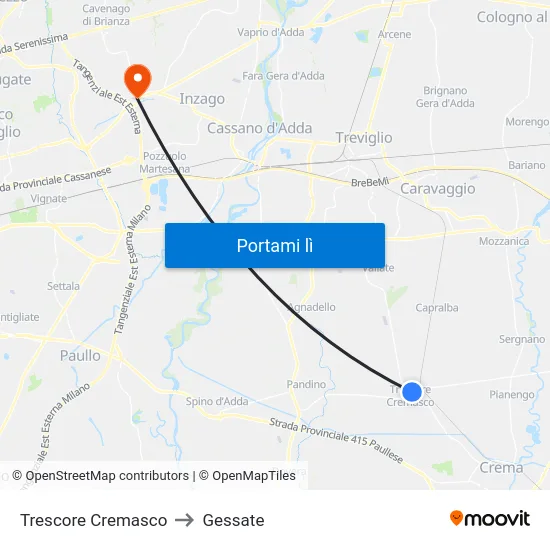Trescore Cremasco to Gessate map