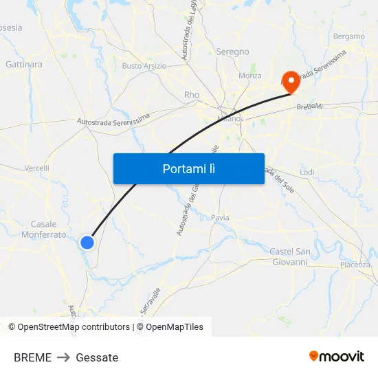 BREME to Gessate map