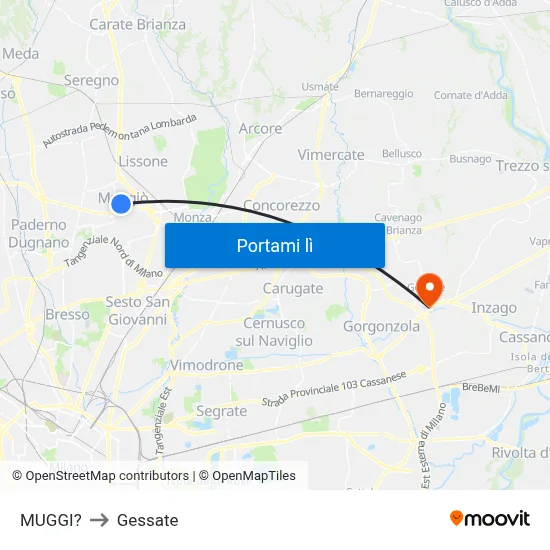 MUGGI? to Gessate map
