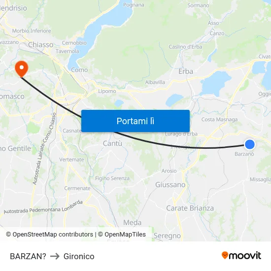 BARZAN? to Gironico map
