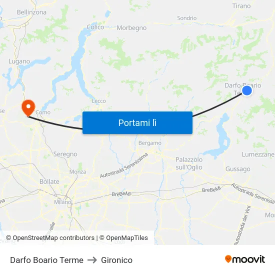 Darfo Boario Terme to Gironico map