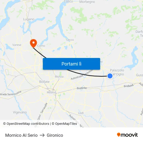 Mornico Al Serio to Gironico map